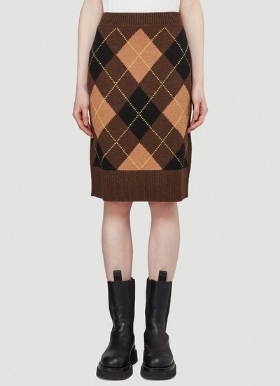 Shop Burberry Ayla Knitted Skirt In Multi