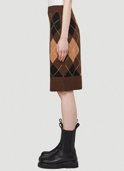 Shop Burberry Ayla Knitted Skirt In Multi