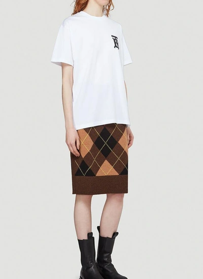 Shop Burberry Ayla Knitted Skirt In Multi