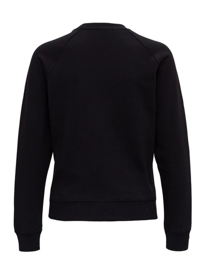 Shop Msgm Paint Brushed Logo Sweatshirt In Black