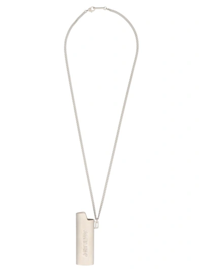 Shop Ambush Logo Lighter Case Necklace In Silver