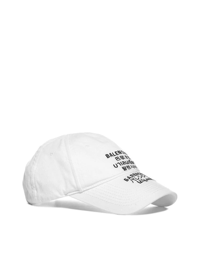 Shop Balenciaga Languages Baseball Cap In White