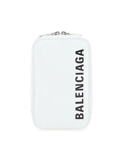Shop Balenciaga Cash Phone Holder In White