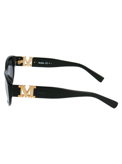 Shop Max Mara Oval Frame Sunglasses In Black