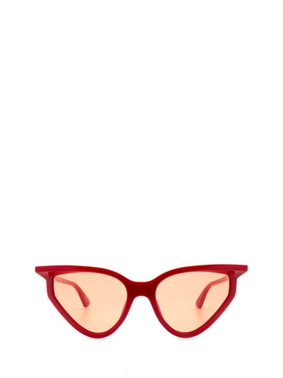 Shop Balenciaga Eyewear Rim Cat Sunglasses In Red