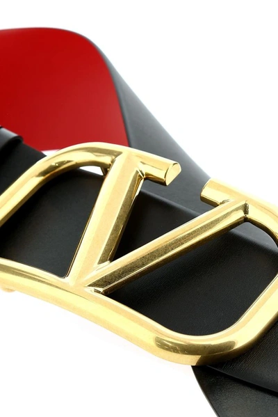 Shop Valentino Vlogo Buckle Reversible Belt In Black