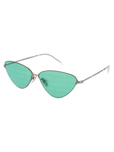 Shop Balenciaga Eyewear Triangular Frame Sunglasses In Silver