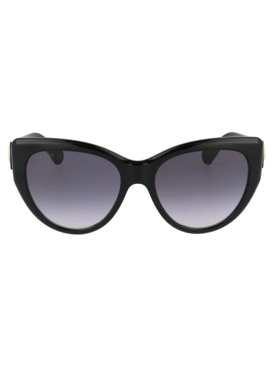 Shop Gucci Eyewear Cat Eye Frame Sunglasses In Black