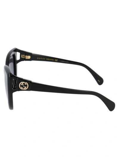 Shop Gucci Eyewear Cat Eye Frame Sunglasses In Black