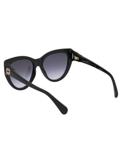 Shop Gucci Eyewear Cat Eye Frame Sunglasses In Black