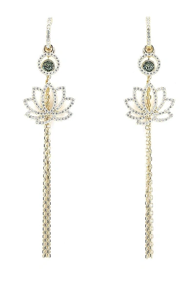 Shop Swarovski Symbolic Lotus Earrings In Gold