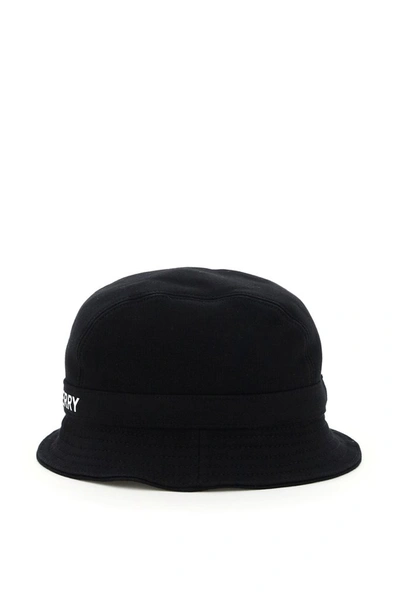 Shop Burberry Logo Print Bucket Hat In Black