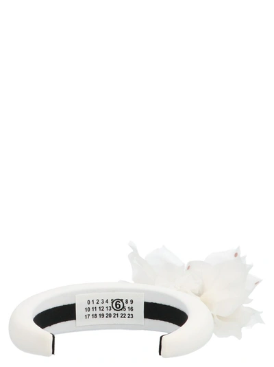Shop Mm6 Maison Margiela Floral Embellished Headband In White