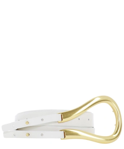 Shop Bottega Veneta Double Strap Belt In White