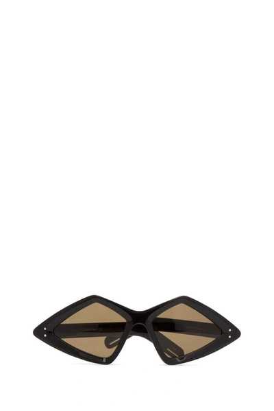 Shop Gucci Eyewear Diamond Frame Sunglasses In Black