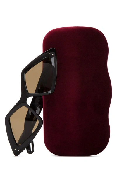 Shop Gucci Eyewear Diamond Frame Sunglasses In Black