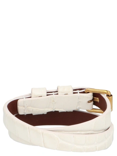 Shop Alexander Mcqueen Skull Charm Wrap Bracelet In White