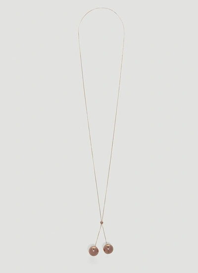Shop Bottega Veneta Sphere Drop Necklace In Gold