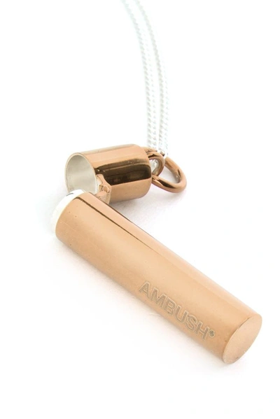 Shop Ambush Pill Case Charm Necklace In Brown