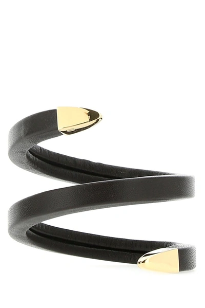 Shop Bottega Veneta Spiral Cuff Bracelet In Brown