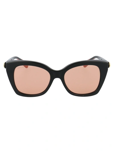 Shop Gucci Eyewear Butterfly Frame Sunglasses In Black