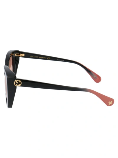 Shop Gucci Eyewear Butterfly Frame Sunglasses In Black