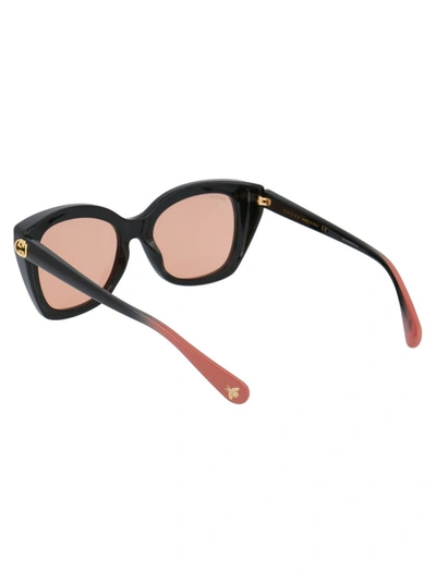 Shop Gucci Eyewear Butterfly Frame Sunglasses In Black