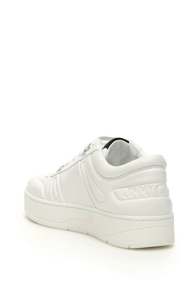 Shop Jimmy Choo Hawaii/f Lace Up Sneakers In White