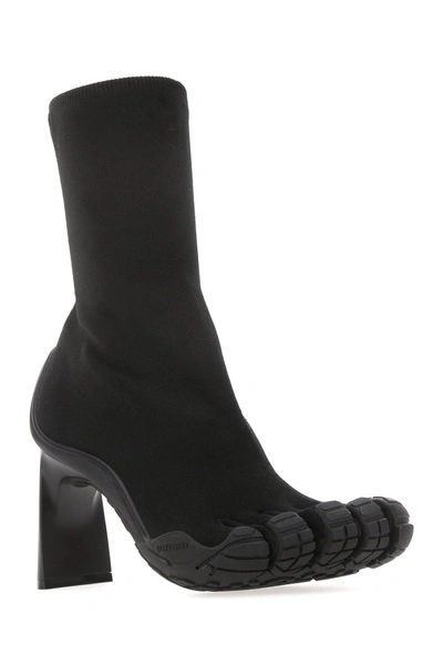 Shop Balenciaga Heeled Toe Knit Boots In Black