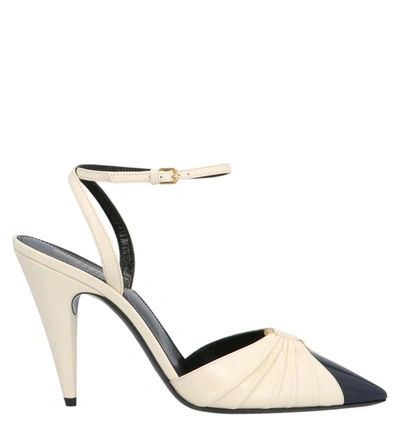 Shop Saint Laurent Alma Slingback Pumps In White