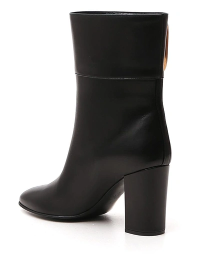 Shop Valentino Vlogo Ankle Boots In Black