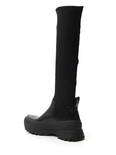 Shop Jil Sander Knee High Sock Boots In Black