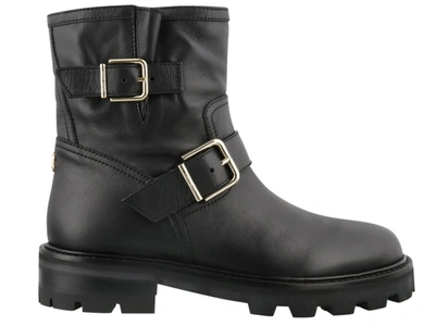 Shop Jimmy Choo Youth Ii Biker Boots In Black