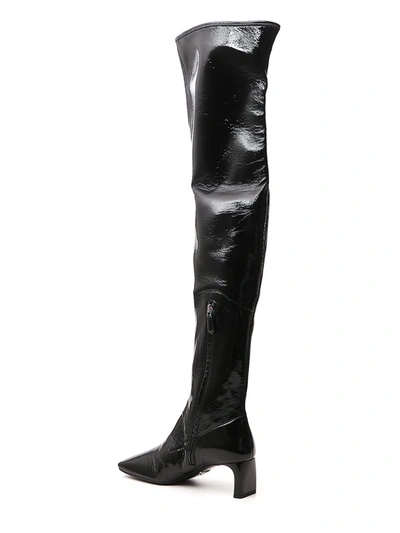 Shop Prada Over The Knee Boots In Black