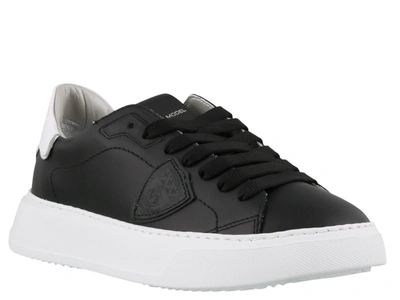 Shop Philippe Model Temple Veau Laced Sneakers In Black