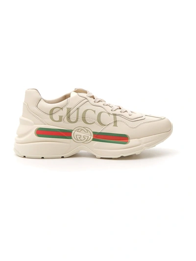 Shop Gucci Rhyton Sneakers In White