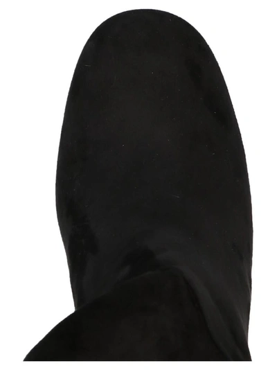 Shop Miu Miu Block Heel Knee High Boots In Black