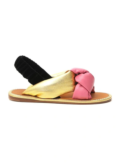 Shop Miu Miu Flat Sandals In Multi