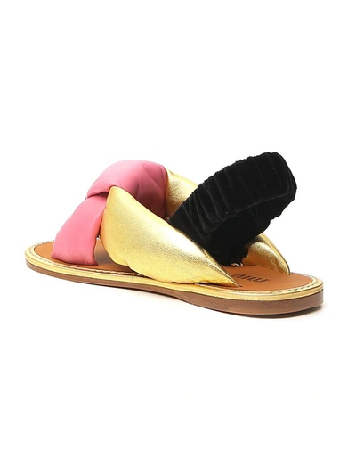 Shop Miu Miu Flat Sandals In Multi