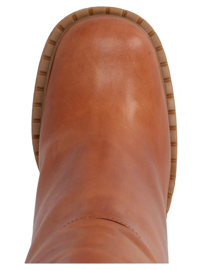 Shop Prada Block Heel Boots In Brown