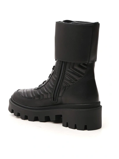 Shop Gucci Frances Interlocking G Combat Boots In Black