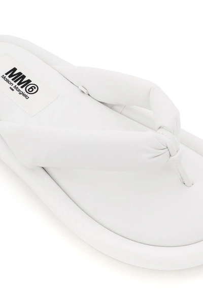 Shop Mm6 Maison Margiela Padded Sandals In White