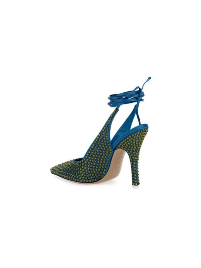 Shop Attico The  Studded Slingback Pumps In Blue