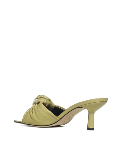 Shop By Far Lana Knotted Sandals In Green