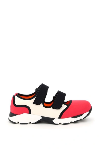 Marni Technical Fabric Sneakers With Strap Closures In Pink | ModeSens
