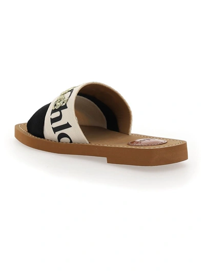 Shop Chloé Woody Logo Embellished Sandals In Multi