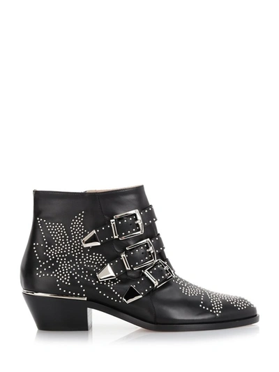 Shop Chloé Susanna Embellished Boots In Black