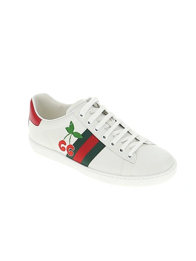 Shop Gucci Ace Cherry Patch Sneakers In White