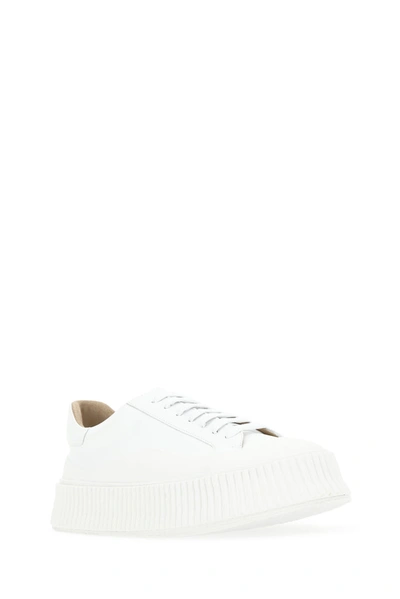 Shop Jil Sander Vulcanized Platform Sneakers In White