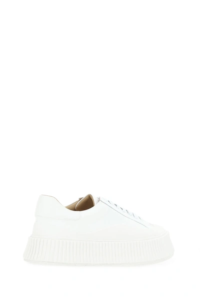 Shop Jil Sander Vulcanized Platform Sneakers In White
